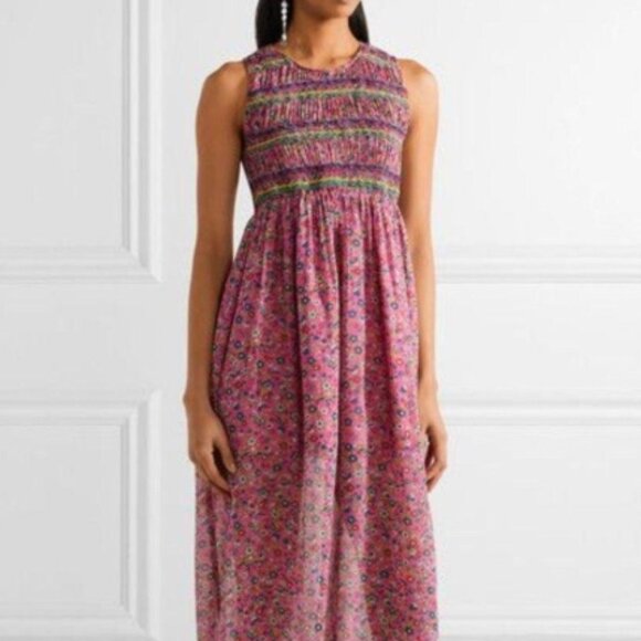 Anna Sui Floral Pink Sleeveless Dress Size 6 - Picture 3 of 12